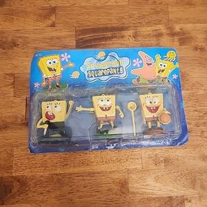 SpongeBob SquarePants Yellow and Blue Action Figure Trio